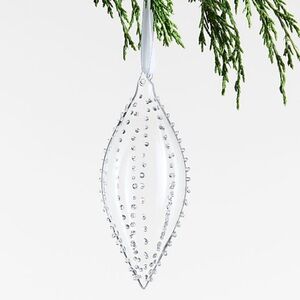 New! Crate&Barrel Hobnail Clear Glass Drop Ornament, Set of 4